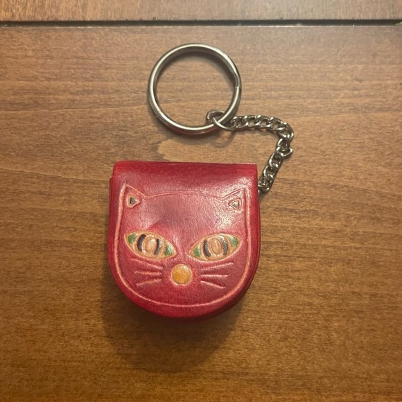 Handmade Miniature Cat Coin Pouch / Keychain / Coin Purse / Keyholder - Picture 2 of 4